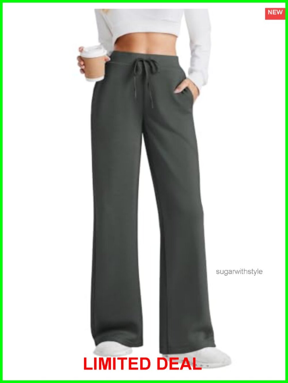 Women's Wide Leg Baggy Sweatpants with Pockets High Waist Lounge Pants